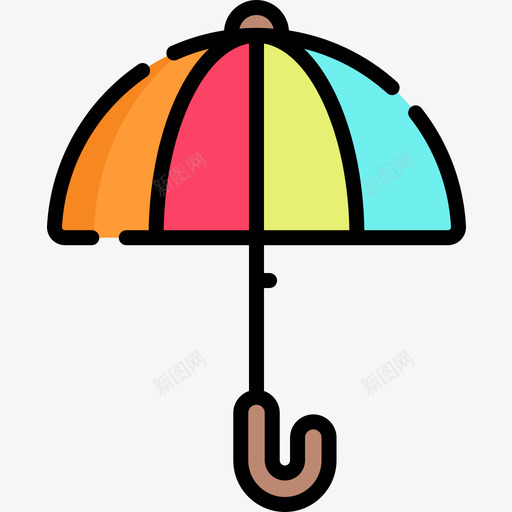 线性伞彩色57图标svg_新图网 https://ixintu.com 彩色 线性