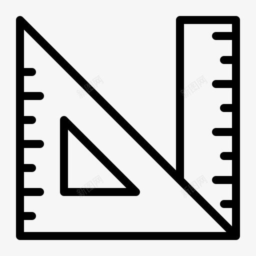 三角尺几何测量图标svg_新图网 https://ixintu.com 三角尺 几何 定尺 测量 轮廓