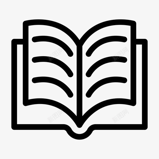 书籍知识开放图标svg_新图网 https://ixintu.com 书籍 学习 开放 知识 网络用户界面线图标 阅读