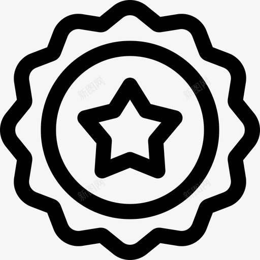徽章奖励徽章2直线图标svg_新图网 https://ixintu.com 奖励 徽章 直线