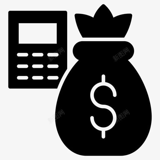 财务计算账户余额资金计算图标svg_新图网 https://ixintu.com 当铺字形图标 当铺招牌 财务会计 财务计算 账户余额 货币计算 资金计算
