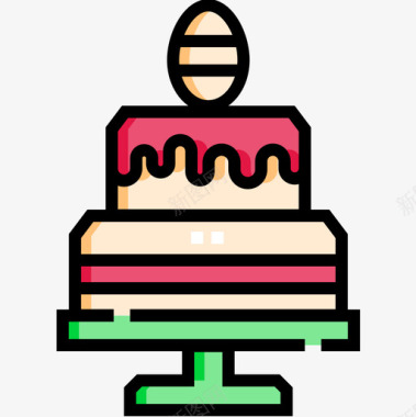 蛋糕复活节11日线形颜色图标图标
