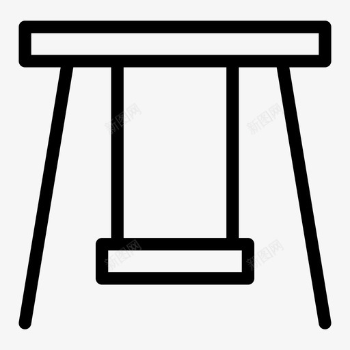 秋千嘉年华儿童图标svg_新图网 https://ixintu.com 儿童 公园 嘉年华 操场 秋千
