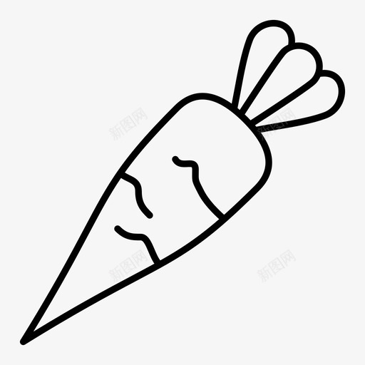 胡萝卜食物健康图标svg_新图网 https://ixintu.com 健康 图标 水果 线图 维生素 胡萝卜 蔬菜 食物