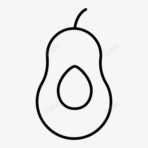 鳄梨食物水果图标svg_新图网 https://ixintu.com 健康 水果 水果蔬菜线图标 维生素 食物 鳄梨