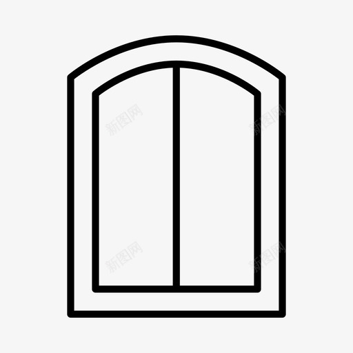 窗户拱形窗饰面图标svg_新图网 https://ixintu.com 住宅 拱形窗 窗户 饰面