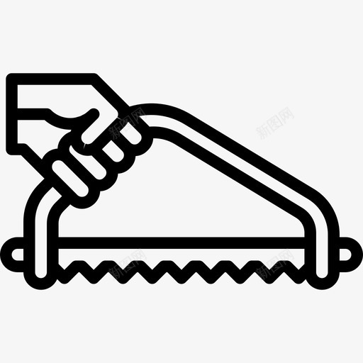 钢锯园林工具8线状图标svg_新图网 https://ixintu.com 园林工具 线状 钢锯