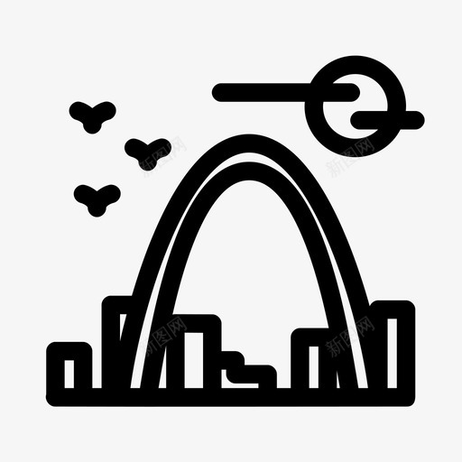 大门拱门建筑地标图标svg_新图网 https://ixintu.com 地标 大门 建筑 拱门 纪念碑 美国 随机