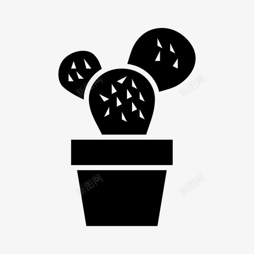 仙人掌冠花园图标svg_新图网 https://ixintu.com 仙人掌 植物 脉搏 自然 花园