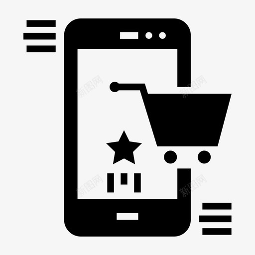 移动购物电子商务网络购物图标svg_新图网 https://ixintu.com mcommerce ux字形图标 在线购物 电子商务 界面用户界面 移动购物 网络购物