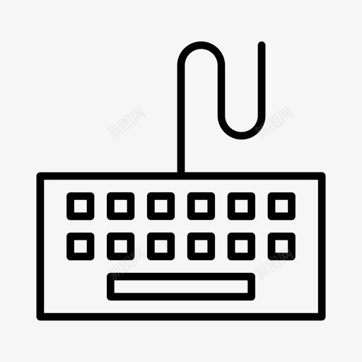 键盘小键盘打字图标svg_新图网 https://ixintu.com 作品 办公室 小键盘 打字 轮廓 键盘