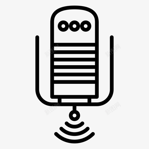 麦克风通信设备图标svg_新图网 https://ixintu.com 技术 无线电 网络 设备 通信 麦克风
