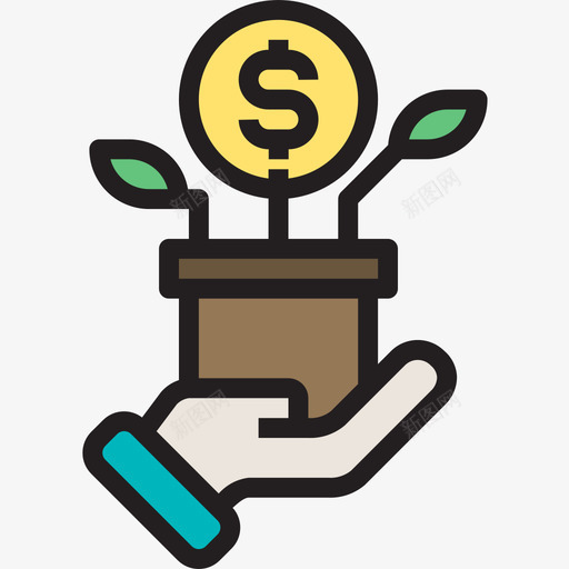 增长金融货币6线性颜色图标svg_新图网 https://ixintu.com 增长 线性 货币 金融 颜色