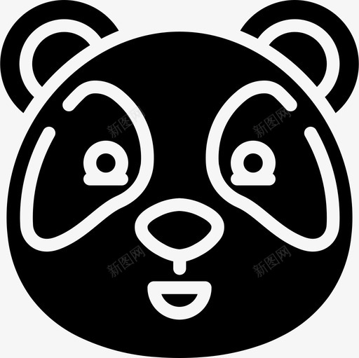 熊猫熊可爱的图标3填充svg_新图网 https://ixintu.com 可爱 图标 填充 熊猫熊 爱的 猫熊