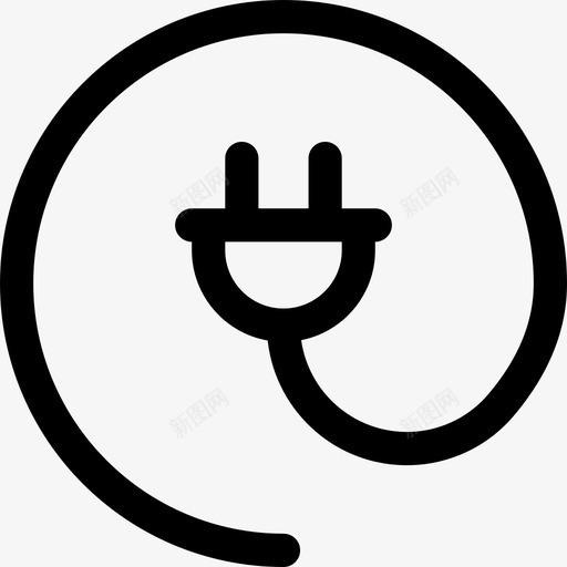 电插座电源图标svg_新图网 https://ixintu.com 插座 电 电源 电线