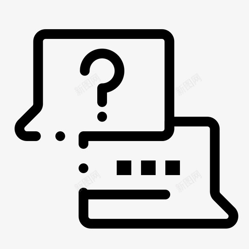 工作聊天找图标svg_新图网 https://ixintu.com 工作 找 找工作虚线 笔记本电脑 聊天