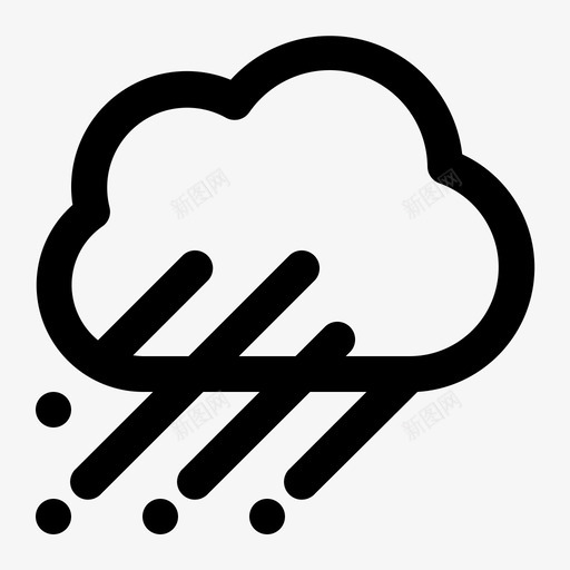 雪雨雪花图标svg_新图网 https://ixintu.com 冬天 天气 轮廓 雪花