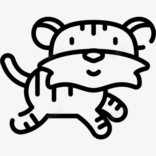 老虎动物12直系图标svg_新图网 https://ixintu.com 动物12 直系 老虎