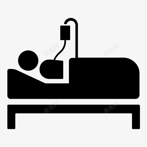 输血输液病人图标svg_新图网 https://ixintu.com 医疗服务 生理盐水 病人 装置 输液 输血