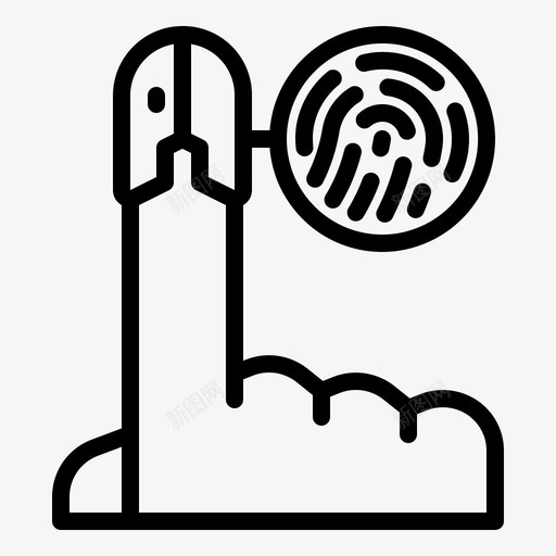 指纹手登录图标svg_新图网 https://ixintu.com 可穿 安全 技术 指纹 登录 穿戴 设备