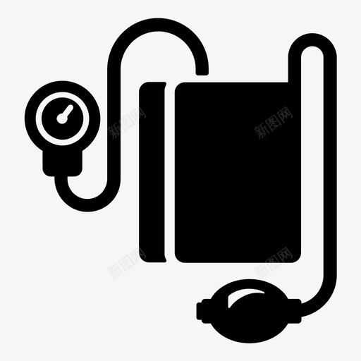 血压血压袖带测量图标svg_新图网 https://ixintu.com 医疗用品 测量 血压 袖带