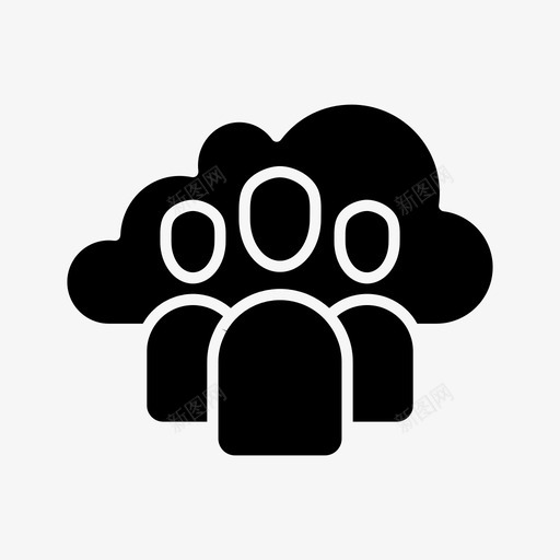 云团队活动数据图标svg_新图网 https://ixintu.com 云团 团队 数据 服务器 活动