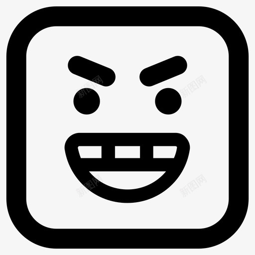 邪恶表情大笑图标svg_新图网 https://ixintu.com 大笑 微笑 表情 邪恶
