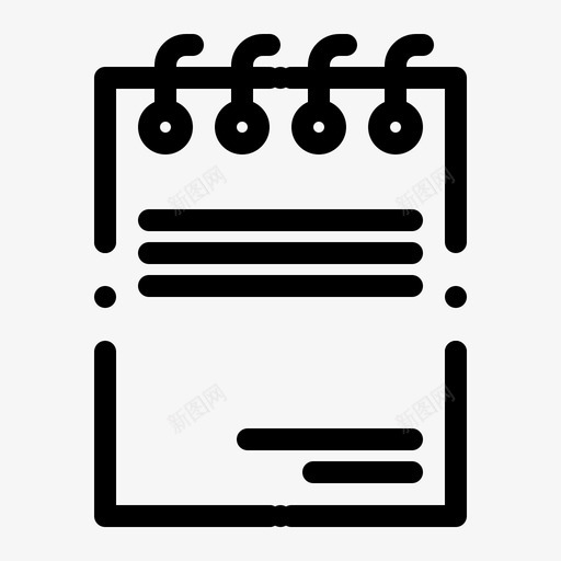 记事本文件纸张图标svg_新图网 https://ixintu.com 业务战略和财务 文件 签名 纸张 记事本