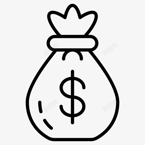 投币袋硬币袋钱袋图标svg_新图网 https://ixintu.com 当铺线图标 投币袋 硬币袋 金融袋 钱袋