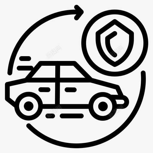 车险汽车保安图标svg_新图网 https://ixintu.com 保安 保险提纲式样 汽车 车险 运输