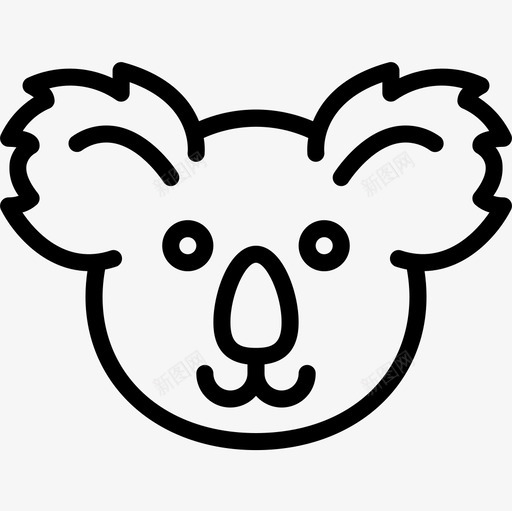 考拉可爱的图标2直线型svg_新图网 https://ixintu.com 可爱的图标2 直线型 考拉