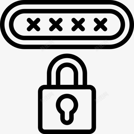 Pin码安全73线性图标svg_新图网 https://ixintu.com Pin 安全 线性