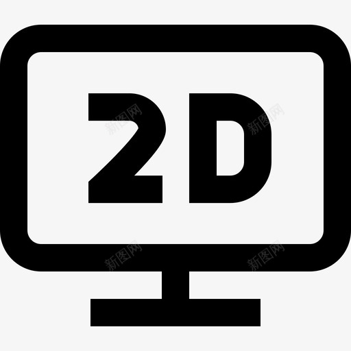 2d电影院52轮廓图标svg_新图网 https://ixintu.com 2d 电影院 轮廓