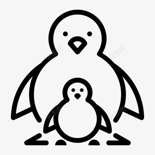 企鹅皇帝父亲图标svg_新图网 https://ixintu.com 企鹅 儿子 国王 父亲 父亲节 父母 皇帝