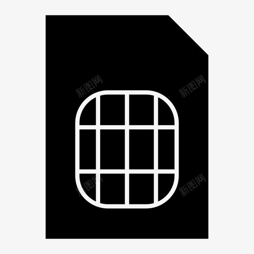 sim卡通信网络图标svg_新图网 https://ixintu.com sim 固态 多媒体 网络 通信
