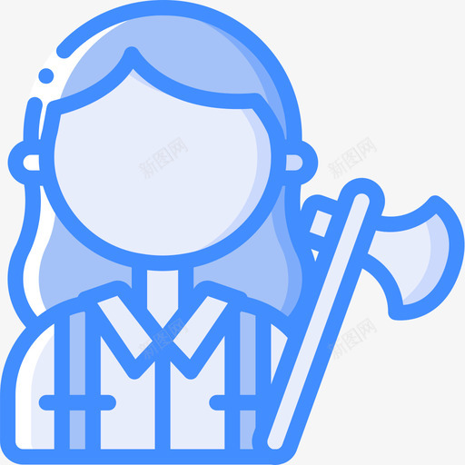 伐木工人职业22蓝色图标svg_新图网 https://ixintu.com 伐木 伐木工 工人 职业 蓝色