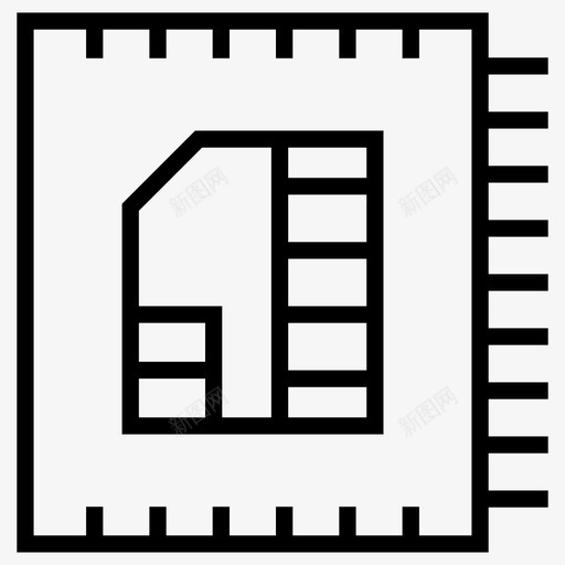 sim卡芯片集成芯片图标svg_新图网 https://ixintu.com sim 图标 手机 电脑硬件 线路 芯片 集成