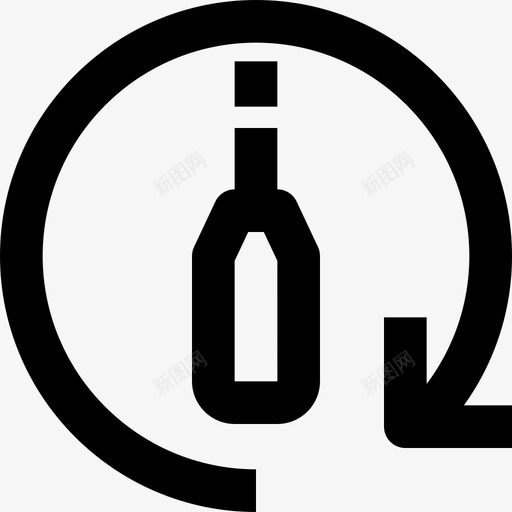 瓶子回收2线性图标svg_新图网 https://ixintu.com 回收 瓶子 线性