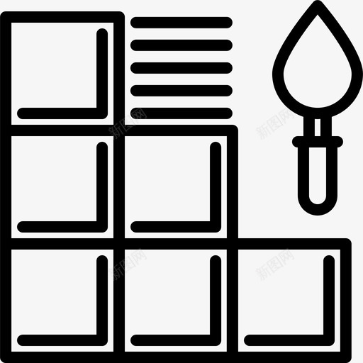 铺设建筑刀图标svg_新图网 https://ixintu.com 刀 建筑 建筑工人 瓷砖 腻子 铺设