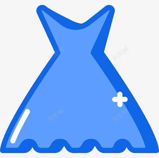 连衣裙时尚5蓝色图标svg_新图网 https://ixintu.com 时尚5 蓝色 连衣裙
