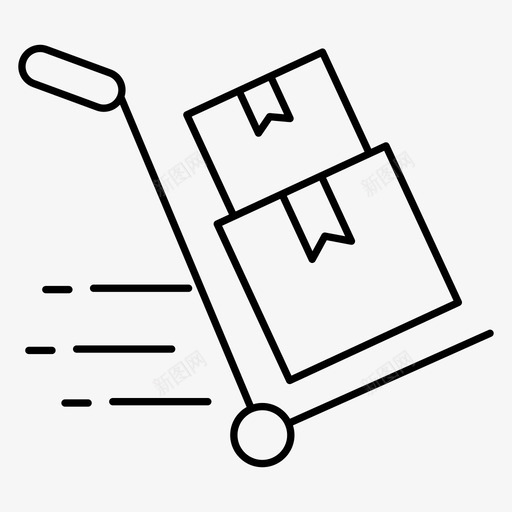 速度盒子纸箱图标svg_新图网 https://ixintu.com 快速 推车 盒子 纸箱 速度 速度线图标
