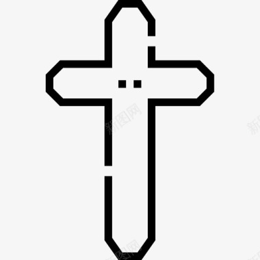 十字架复活节第10天直线形图标图标