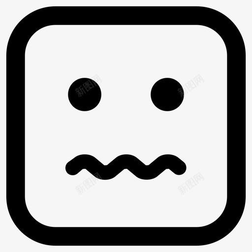 表情沮丧紧张图标svg_新图网 https://ixintu.com 不舒服 担心 沮丧 笑脸 紧张 表情
