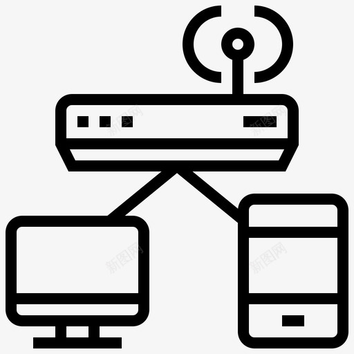 网络通信链路图标svg_新图网 https://ixintu.com wifi 技术 无线 线路 网络 计算机 通信 链路