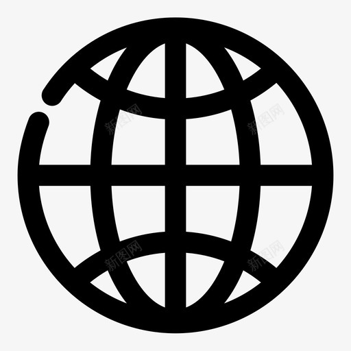 全局浏览器地球图标svg_新图网 https://ixintu.com 互联网 全局 地球 浏览器 用户界面 管理 粗体