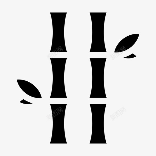 竹子森林绿色图标svg_新图网 https://ixintu.com 天然 放松 树叶 森林 温泉 竹子 绿色