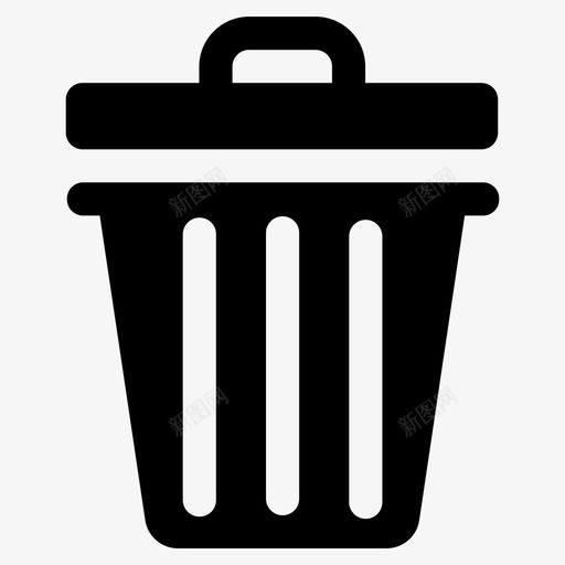垃圾箱垃圾桶回收站图标svg_新图网 https://ixintu.com 回收站 垃圾桶 垃圾箱 网络字形图标