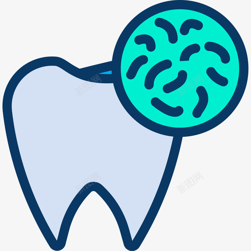 细菌牙齿17线状颜色图标svg_新图网 https://ixintu.com 牙齿17 线状颜色 细菌