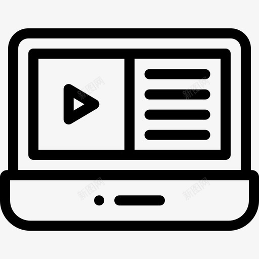 视频播放列表音频和视频11线性图标svg_新图网 https://ixintu.com 播放列表 线性 视频 音频