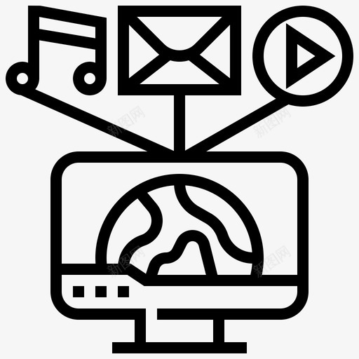 多媒体通信网络图标svg_新图网 https://ixintu.com 多媒体 技术 社交 网络 计算机 通信